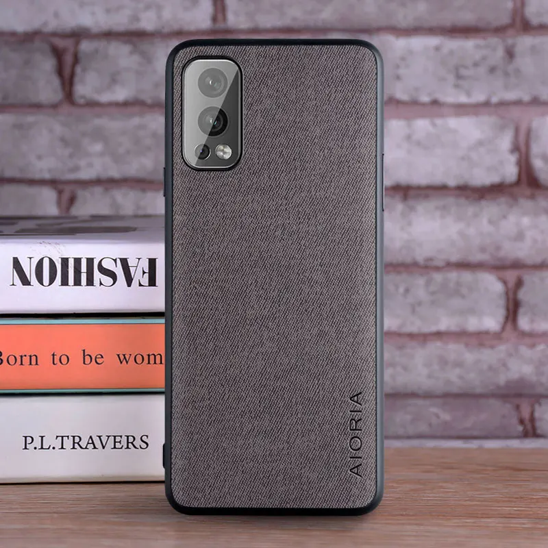 Luxury Textile Leather Skin Soft TPU Phone Case - Premium Hard Cover