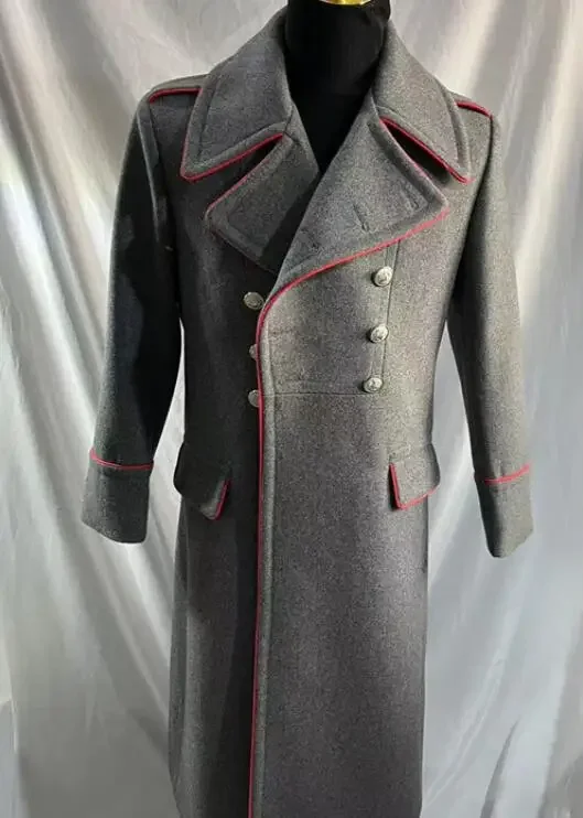 

Soviet Union Officer's Coat Long Men Thick Grey Winter Overcoat Vintage Military Head