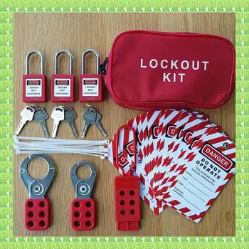 Lockout Tagout Kit -Lockout Tagout Tag, Nylon Tie, Nylon Storage Bag, Redsafety Padlock, Lockout Tagout Locks ( Red Set ) 1
