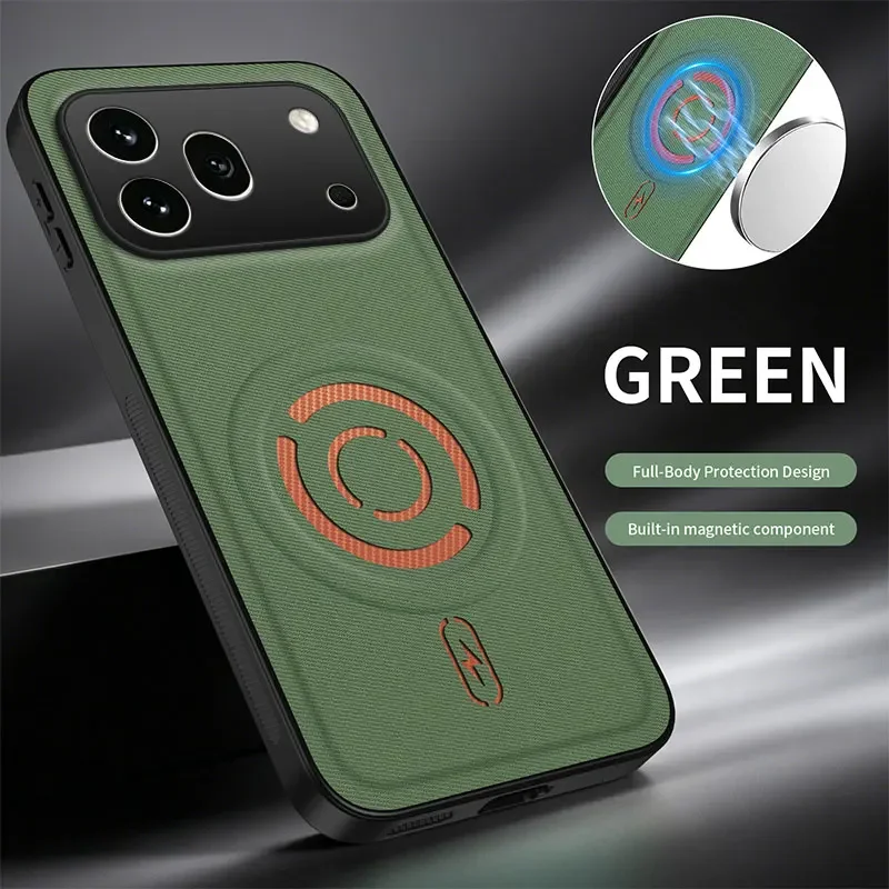 Tech Texture Magnetic Leather Shockproof Protective Phone Case