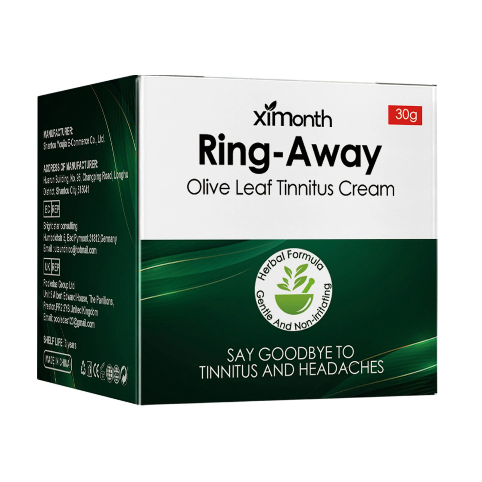 

Эффективный компактный крем для снятия симптомов шума в ушах, 30 г