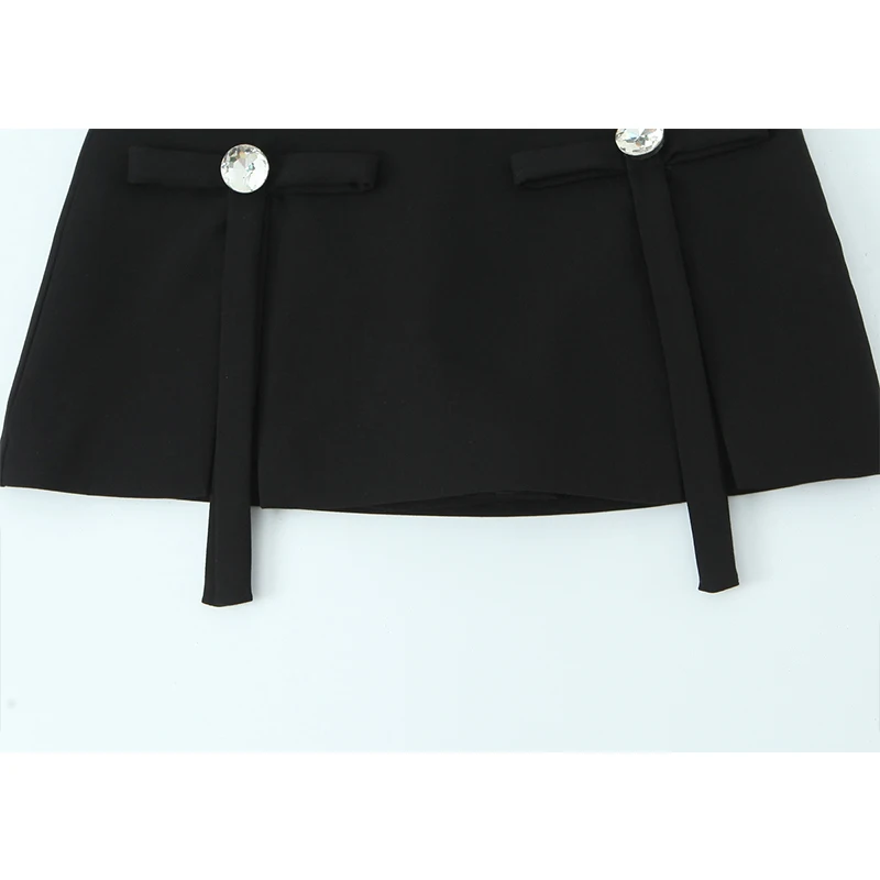 Women's Mini Skirt 2025 New Fashion Jewelry Button Elegant Sexy Short Skirts For Women Commuting Personality Bow Skorts