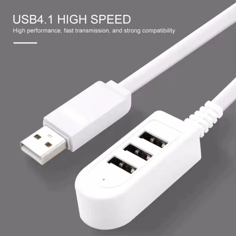 1-4pcs 3In1 USB Splitter Socket Multi-function 3A Charger Converter USB Port Hub Digital Data Cables Accessories Extension Cable 2