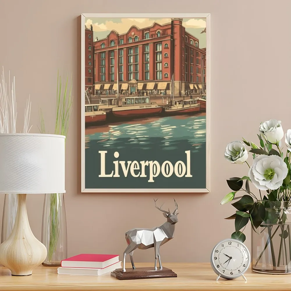 Liverpool Landschaft Kunstdruck Poster Wanddruck Wasserdicht Duschraum Zuhause Schlafzimmer Dekor Geschenk – Detail 12