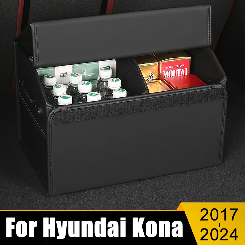 

Portable Car Trunk Storage Box Large Capacity Holder Tools Cover Container For Hyundai Kona 2017-2019 2020 2021 2022 2023 2024