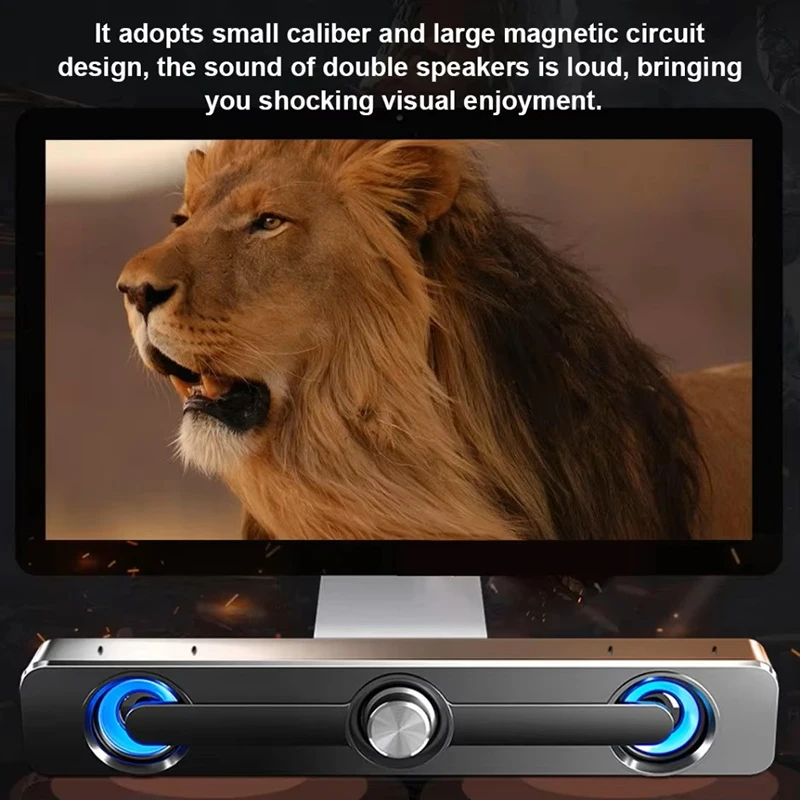Portable USB Speaker Soundbar with Enhanced Bass