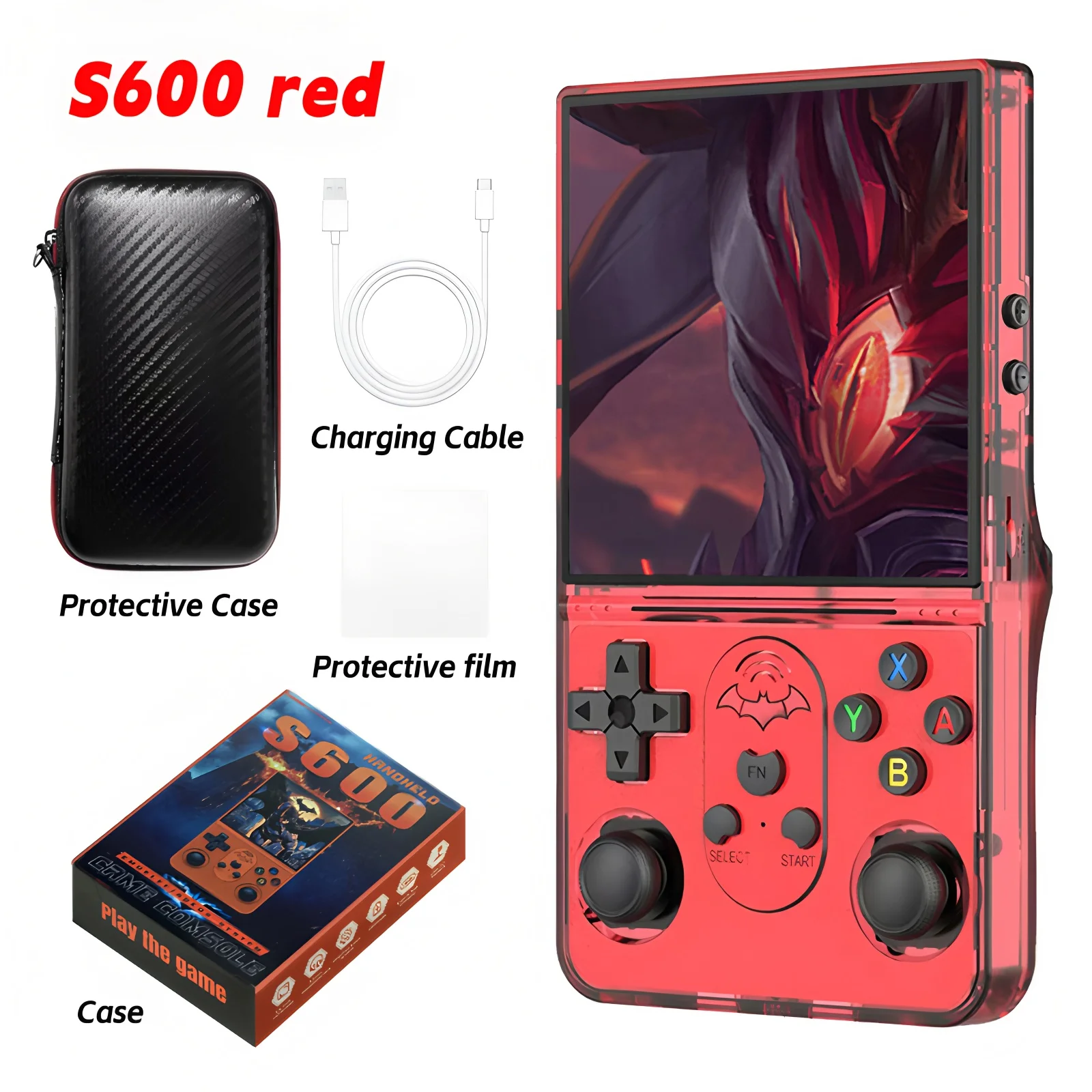 S600 Open Source Game Console 128G Retro Handheld Video Player Linux System 4.0Inch IPS Screen Portable Game Player 18000+ Games