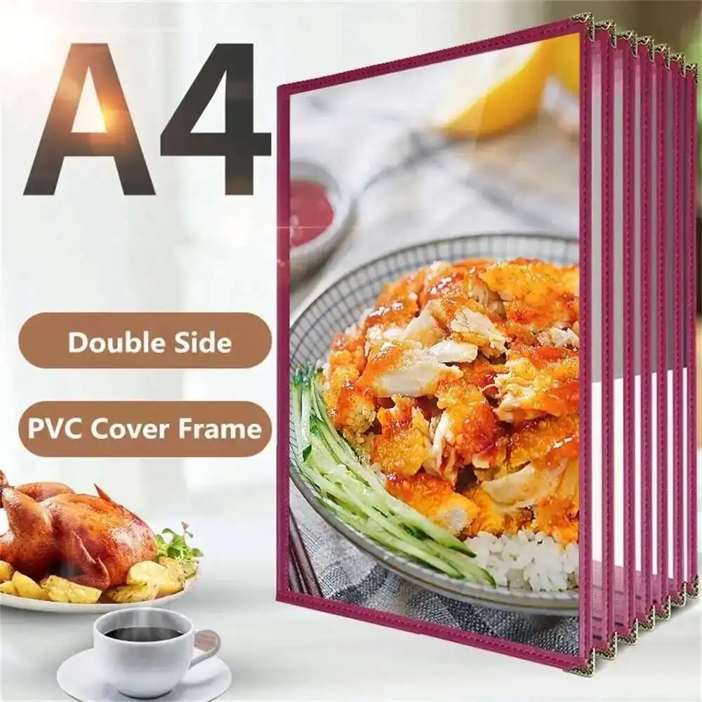 A4 Menu Holder Covers 8.5 X 11 Restaurant Menu Covers Book Kitchen, Drink, Wine Sleeves Frames Supplies