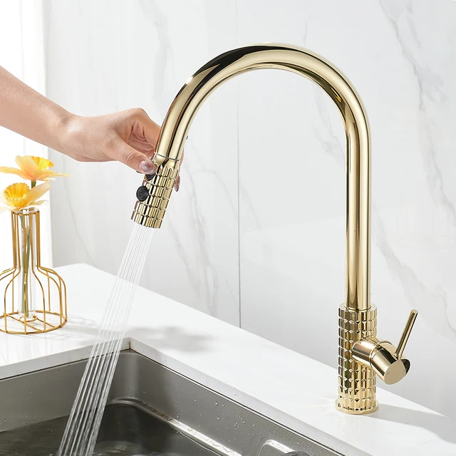 ลวดลายก๊อกน้ําห้องครัวเดี่ยวเดี่ยวดึงออก KITCHEN TAP 360 องศาหมุนร้อนและเย็น TAP 866123 5