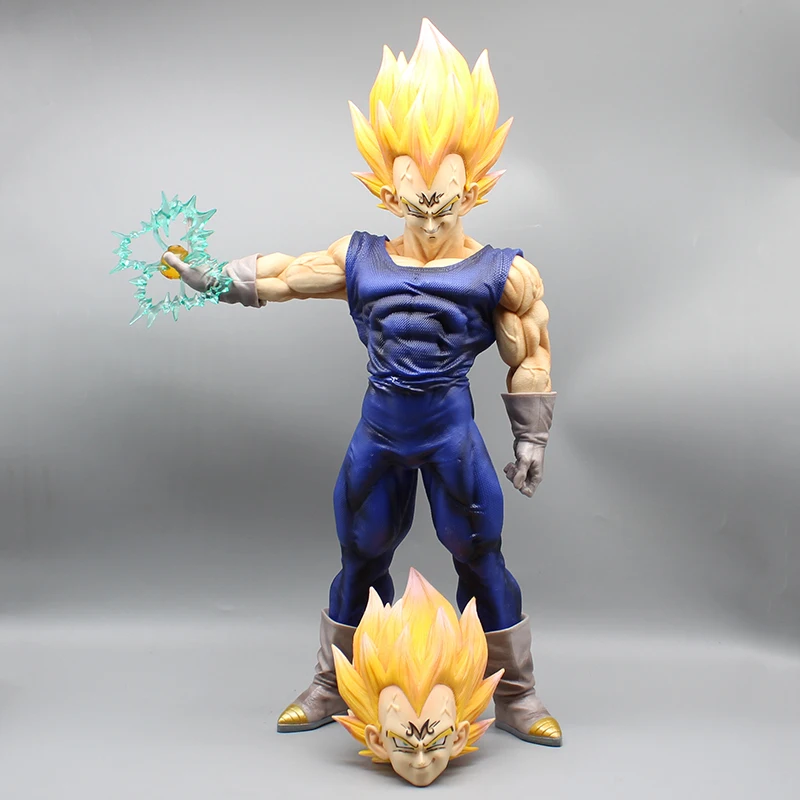 47Cm Anime Dragon Ball Figure Fc Majin Vegeta Action Figurine Double-Headed Pvc Training Suit Model Collection Giocattoli Regali