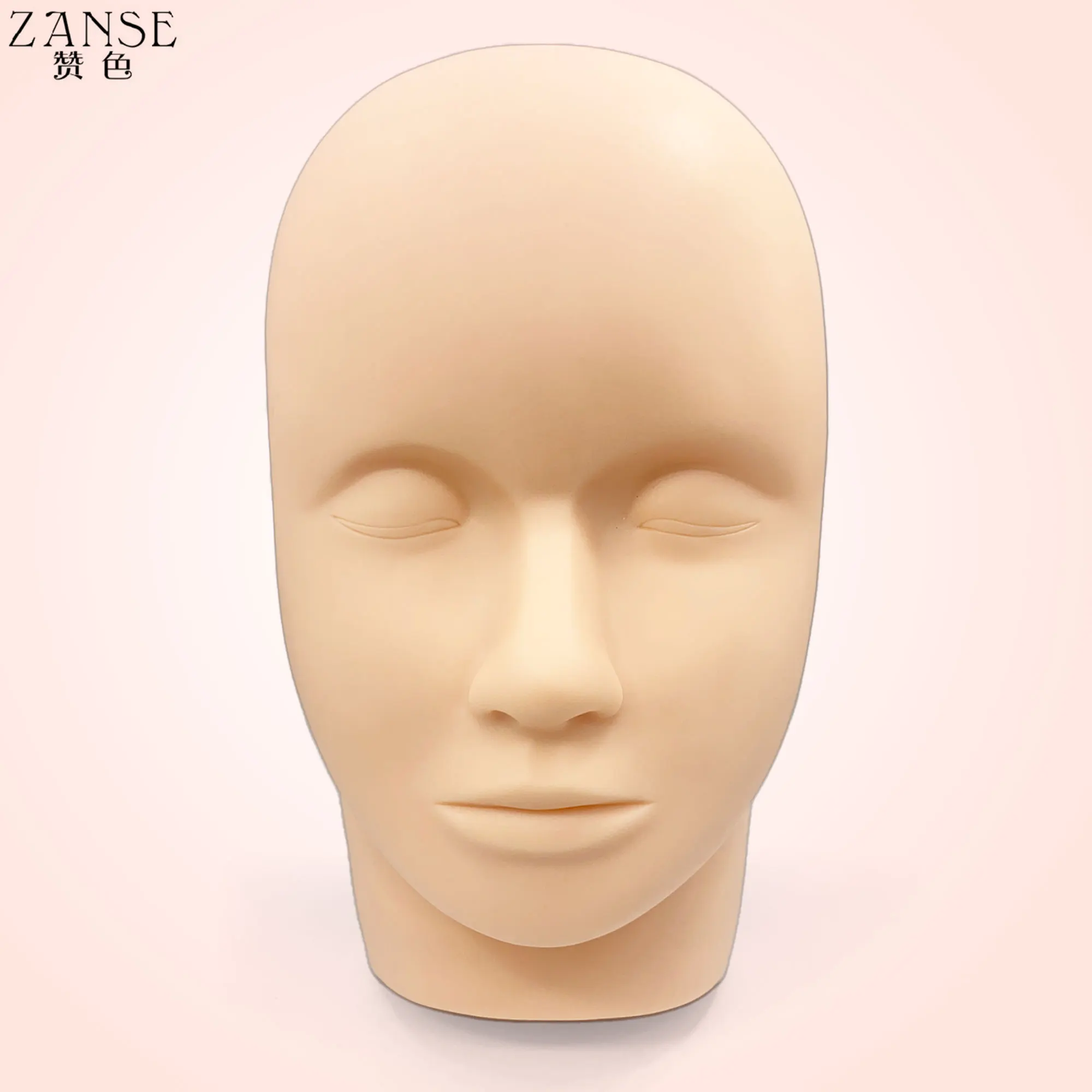 1pc Fake Head Mould Mannequin Head Training Makeup Model Rubber Eye Facial Eyelash Eyelash Extension Makeup Practice Heads