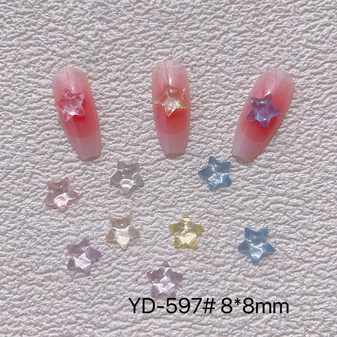 송진 얼음 투명 스타 주얼리 네일 참, 작은 신선한 여름 네일 아트 장식 용품 부품, 20 개, 새로운 네일 액세서리