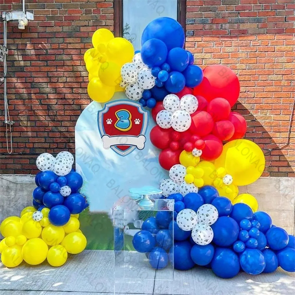 

1Set Paws Dog Party Balloons Blue Red Yellow Latex Balloons Kids Birthday Gift Number Baby Shower Party Toys Decoration Globos