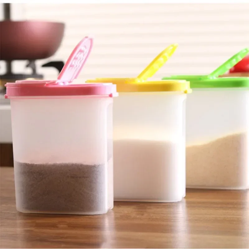 250ml Plastic Food Seasoning Container Kitchen Spice Boxes Jar Double Lid Cereal Condiment Bean Storage Bottle Container