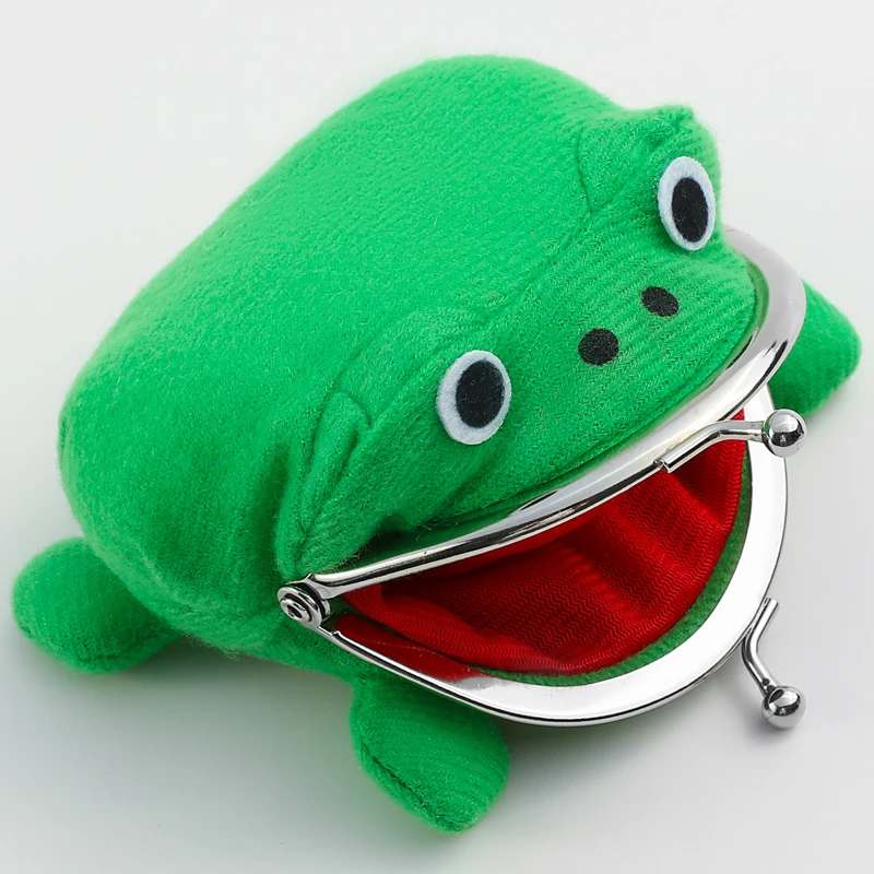 Frog purse Trending Products Adorable Anime Frog Wallet Coin Purse Key Chain Cute Plush Frog Cartoon Cosplay Purse for Women Bag Accessorie