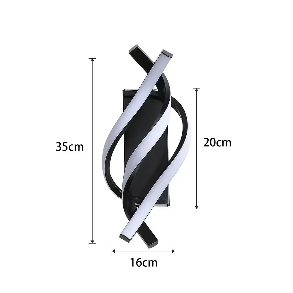 Modern LED Wall Light Curved Spiral Wall Sconce Lamp for Living Room Bedroom Bedside Aisle Home Decor Indoor Lighting Fixtures