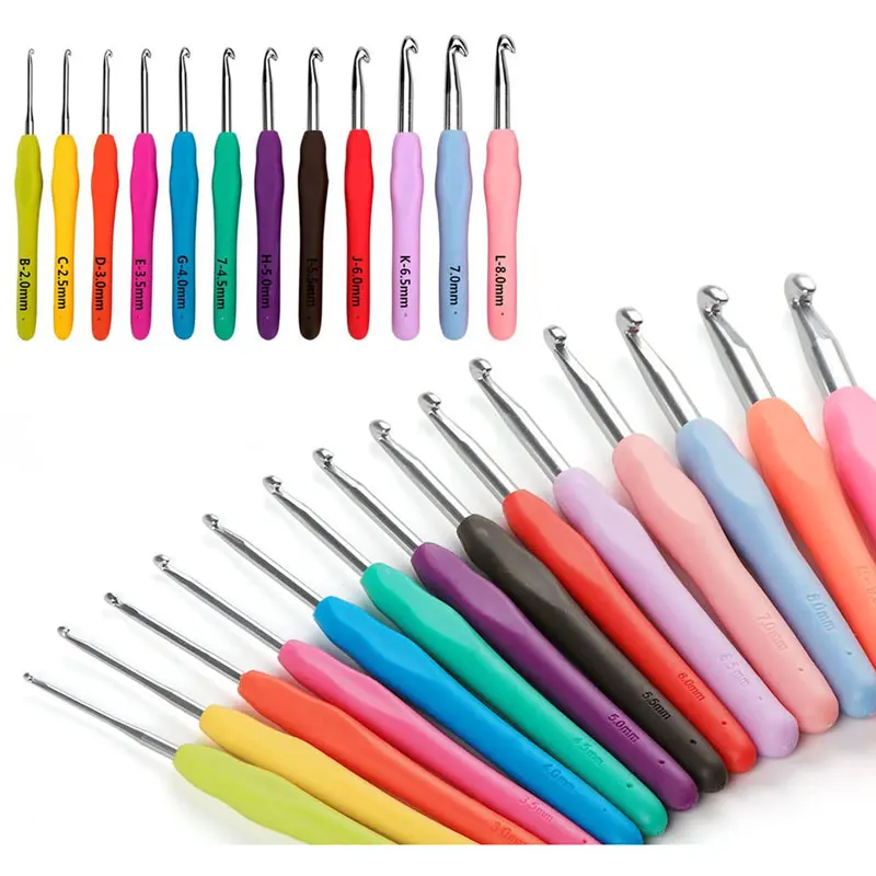 8 Size Crochet Hooks Set,2.5mm(C)-6mm(J) Ergonomic Crochet Hooks with for  Arthritic Hands, Extra Long Crochet Needles - AliExpress