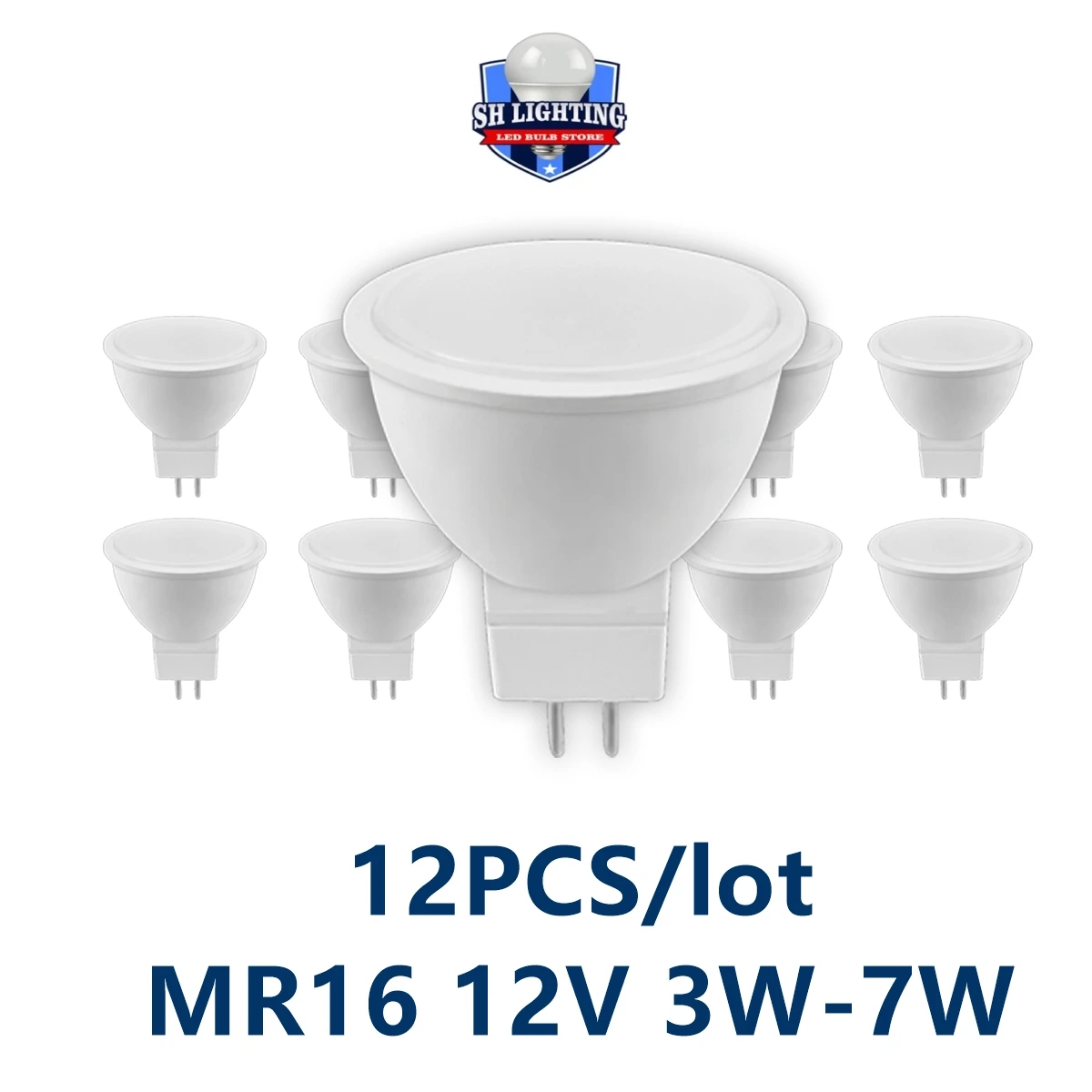 LED Spotlight 12PCS MR16 GU5.3 AC/DC 12V 3W-7W for Bathroom