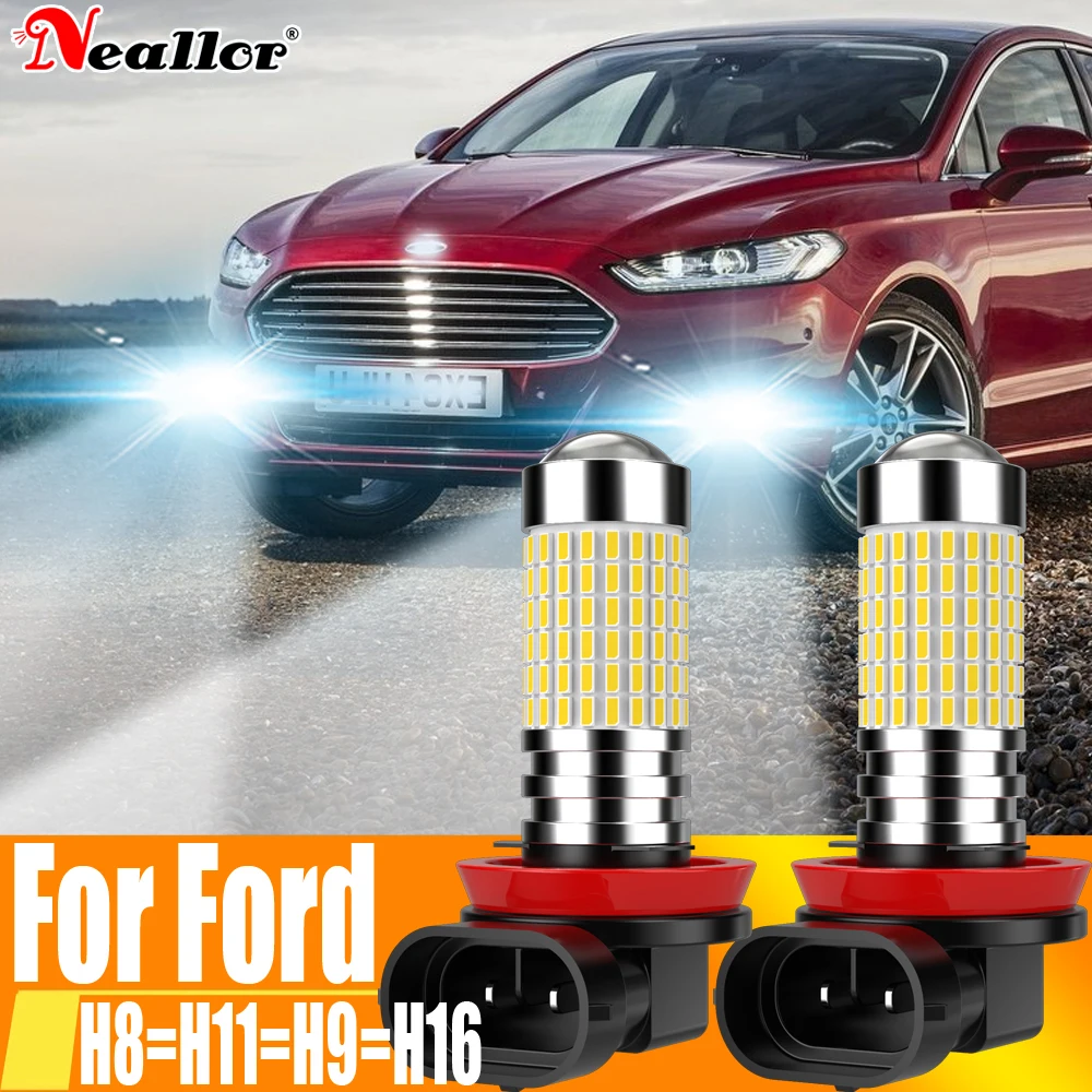 2X H11 H8 Led Fendinebbia Faro Canbus H16 H9 Lampadina Per Auto 12V 55W Per Ford Mondeo Mk4 Mk3 Fiesta Focus C-Max S-Max Ranger