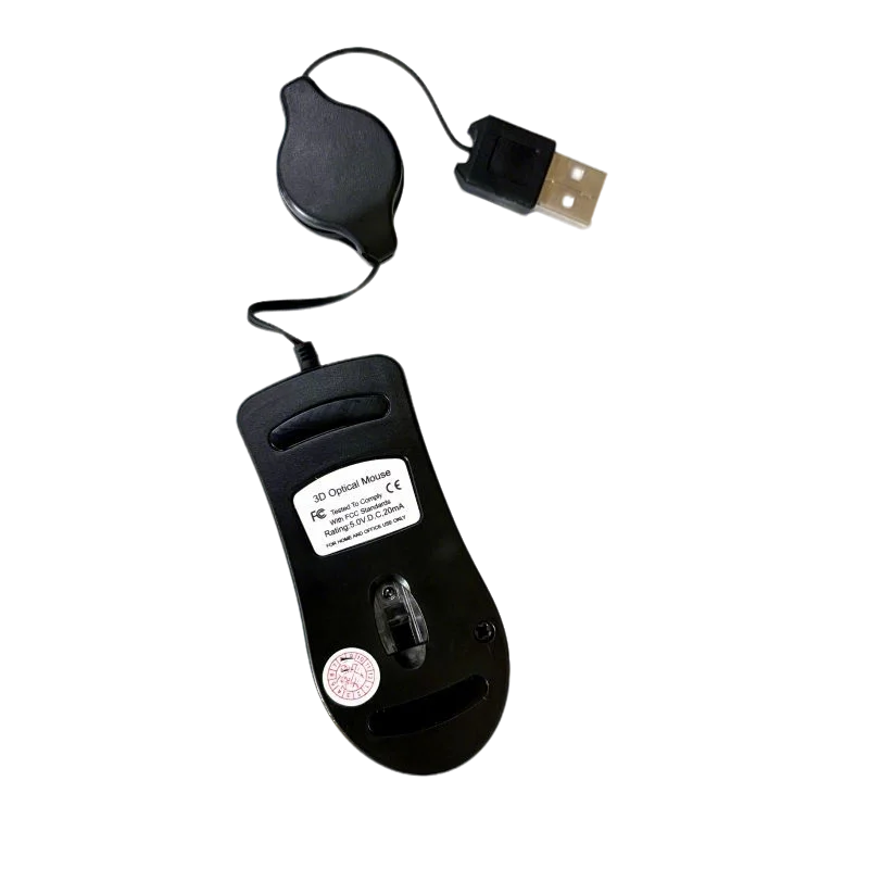 미니 포켓 개폐식 USB 유선 마우스 광학 인체공학적 컴퓨터 게임용 마우스(스크롤 기능 포함) 노트북 PC용 사무실 여행용 마우스