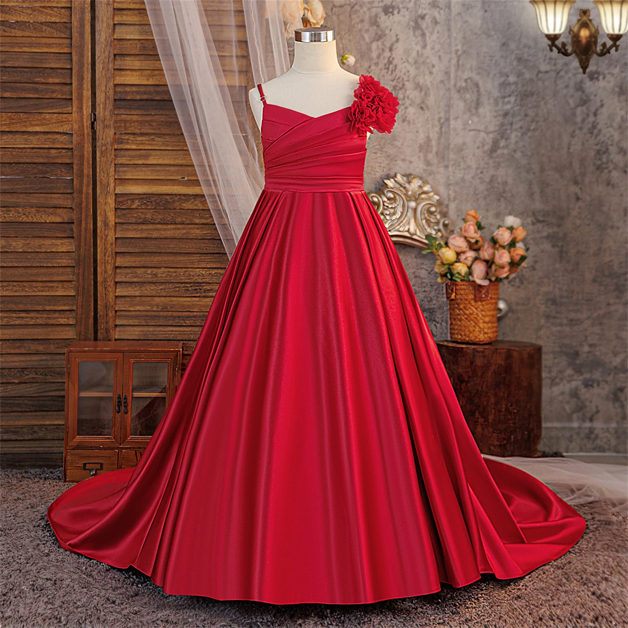 Fashion Bridesmaids Girls Dress Elegant Baptism Wedding Party Princess Prom Dresses Girl Birthday First Communion Christmas Gown - 3