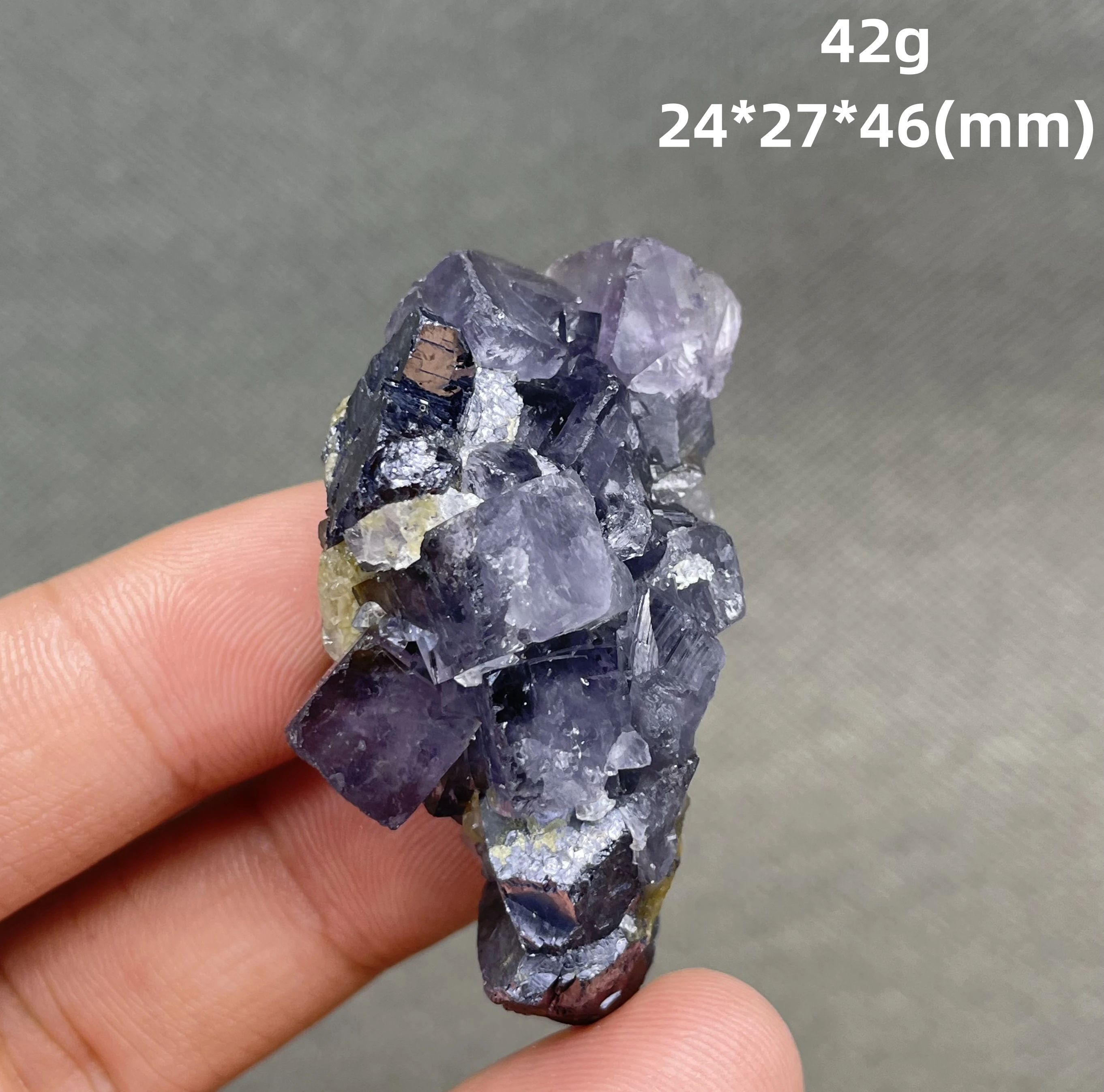 

BEST! 42g Natural Nigerian Blue Sunlight fluorite and galena symbioMineral specimen cluster Stones and crystals