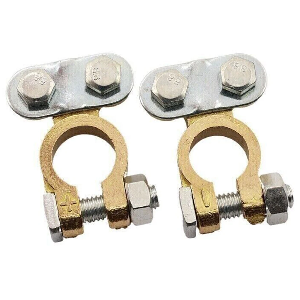 

2Pcs 12V Battery Terminals Screw Type Connectors Leisure Clamps For Car Truck Van Lorry Caravan Campervan Brass Aluminium