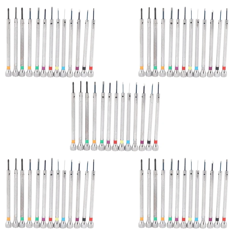 

0.6Mm-2.0Mm 65Pcs New Watchmakers Screwdrivers Set Watch Glasses Flat Blade Assort Slotted Flat Screwdrivers Set