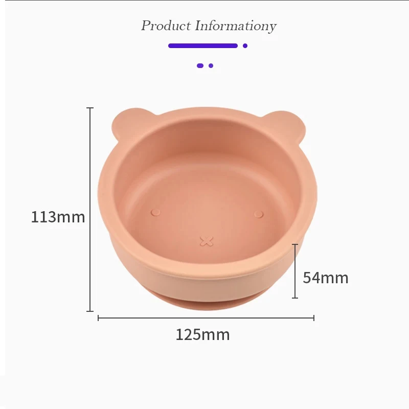 BPA Free Baby Silicone Feeding Bowl Cartoon Dishes For Kids Suction cup Anti-Drop Non-Slip Dinnerware Autonomous eating training 2