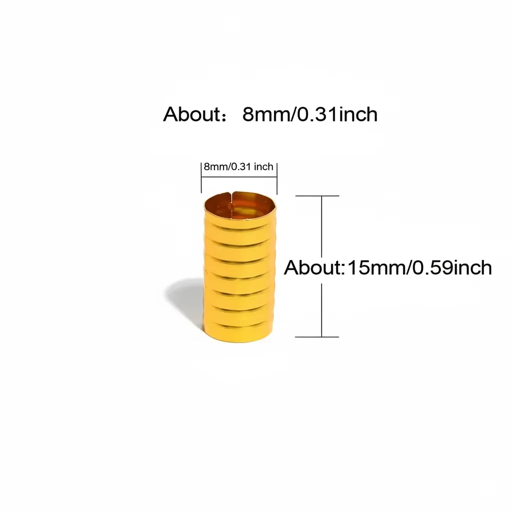 100개 혼합 색상 드레드락 비즈 조절 가능한 헤어 브레이드 커프 클립 8mm 홀 튜브 락 스타일링 도구
