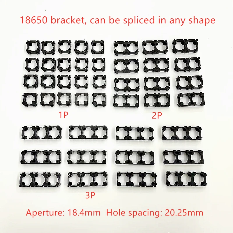 18650 Battery Holder 10/20/50/100PCS Safety Anti Vibration Holder Bracket Li-ion Cell Cylindrical Plastic Case