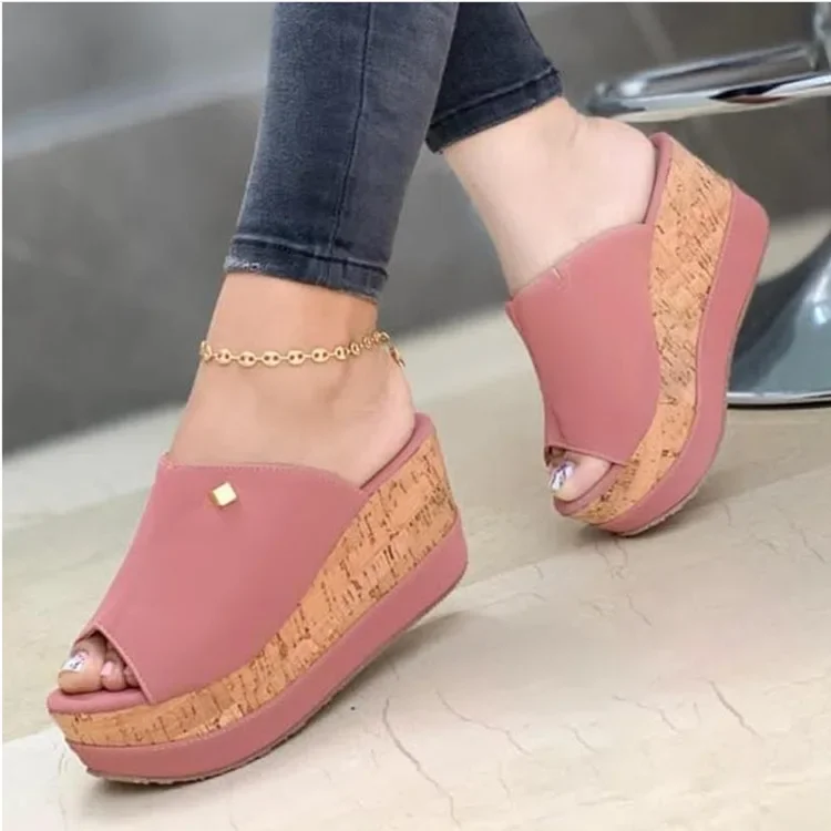 

Wedge Slippers Women Shoes 2024 Summer Peep Toe Sandals Fashion Platform Slippers Outdoor Casual Flip Flops Sandalias De Mujer