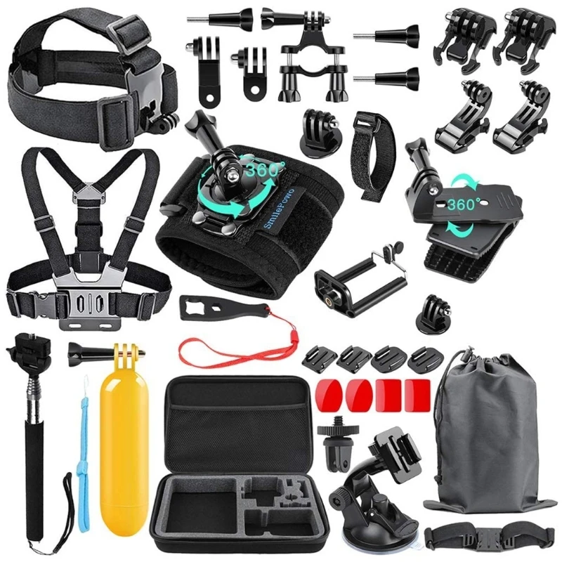 Accessori Per Action Camera, Set Accessori Per 9 8 7 6 5 4 3 3+ 2 1 Nero Sjcam Insta 360/Yi 4K