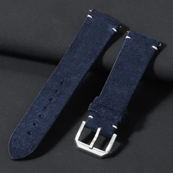 Luxurious Soft Suede Quick Release Watch Strap - 22mm (Deep - Blue)