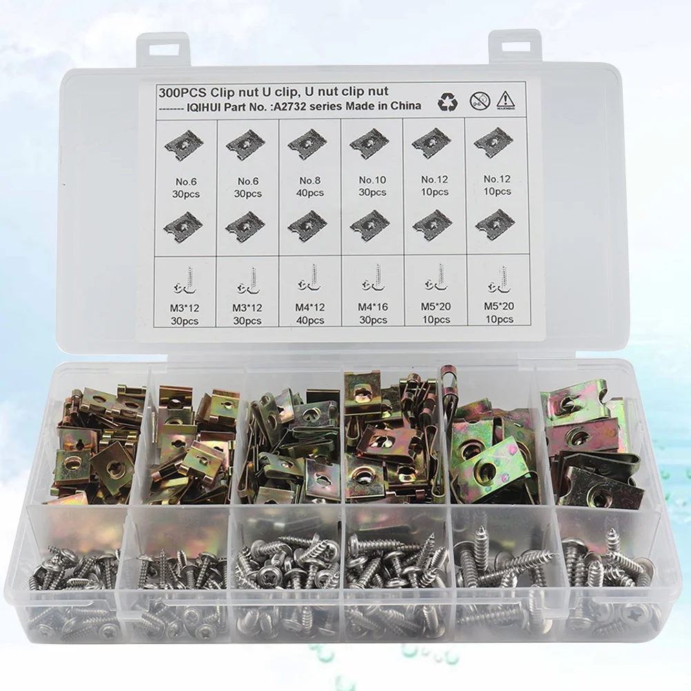 

480 Pcs Self Tapping Screws Spire U Clip Dedicated Nut Fastener Motorcycle Clips