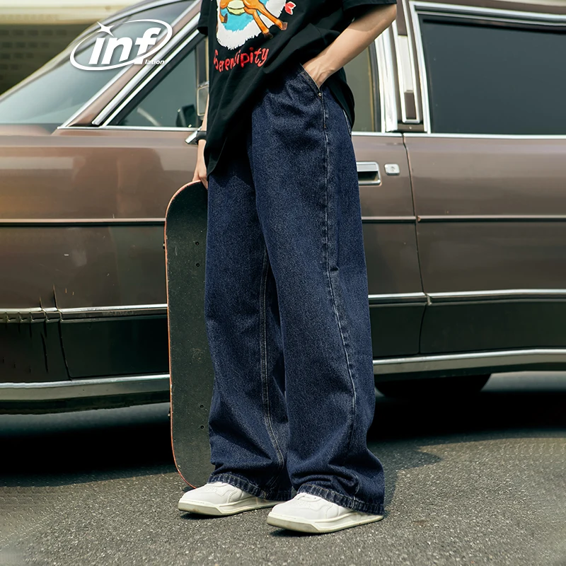 Brown Retro Washed Denim Pants Unisex Classic Straight Leg Jeans Male Trouesr Plus Size denim pants denim trousers