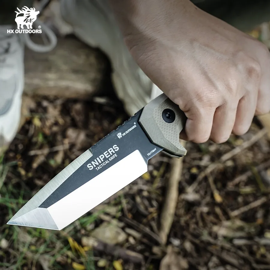 HX OUTDOORS Fixed Blade Knife with G10 Handle Survival Hunting