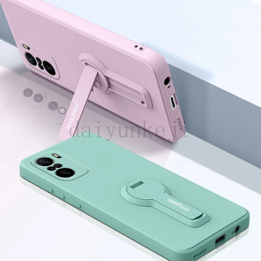 Premium Silicone Phone Case with Holder & Lanyard - Protective Back Cover