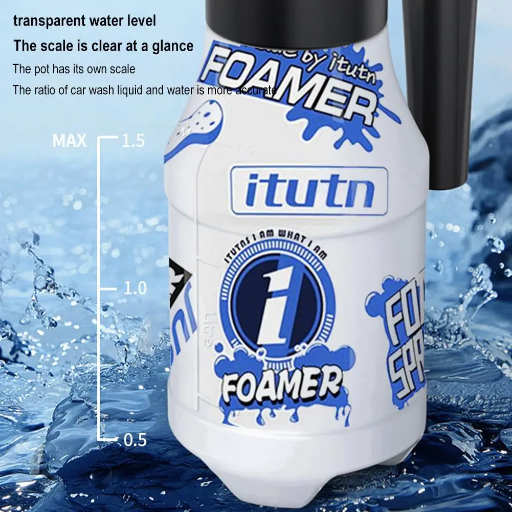 1.5L Electric Foam Sprayer Multi Hand Pump Foam Sprayer 2600mAh Lithium Battery Foam Lance 1h Endurance Car Wash Towel Foam Wash 5