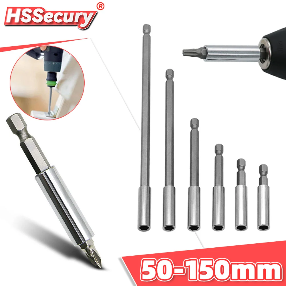 

1/4" Hex Head Extension Rod Batch Magnetic Screwdriver Quick Transfer Lever Self-locking Extension Rod Holder 50/60/75/100/150mm