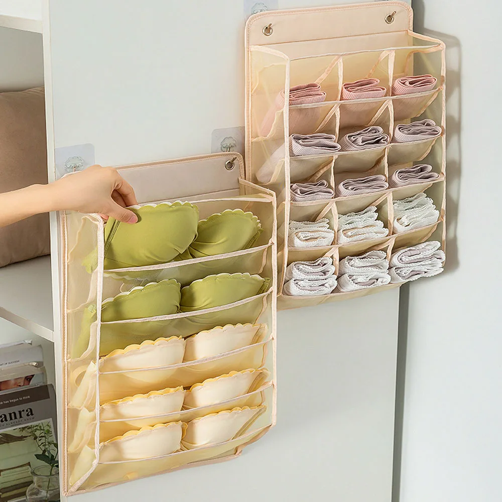 

Closet Underwear Storage Hanging Bag Bedroom Wardrobe Hanging Organizer For Underwear Panties Belt Socks Bra Storage Bag