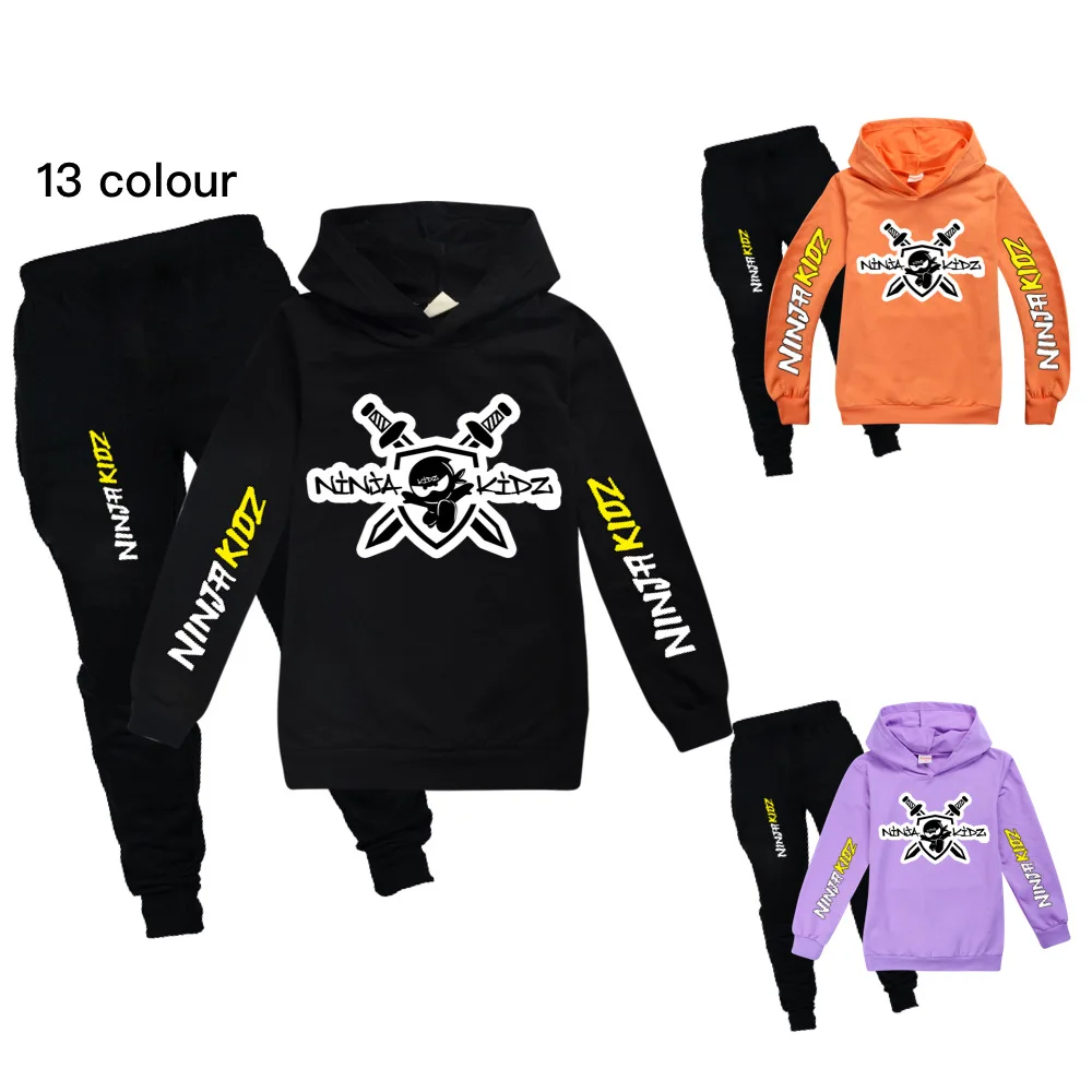 

Ninja Kidz Kids Clothing Cotton Toddler Girl Fall Clothes 2022 Baby Boys Clothes Outfits Teenage Hooded T Shirt Pants Suit