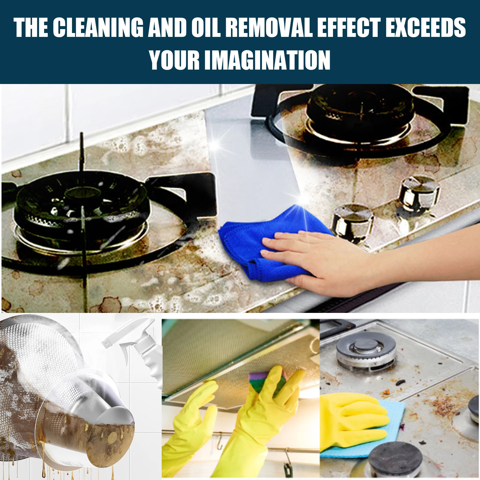 Multi Purpose Kitchen Stove Hood Cleaner Oil Stain Remover