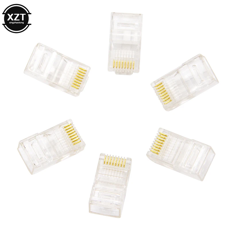 Cabos Ethernet Módulo de Rede Plugue Conector para Cabo de Rede Cabeça de Cristal Utp Cat5 Cat5e 8p8c 1000 Peças Lote Rj45 Rj45 - Imagem 4