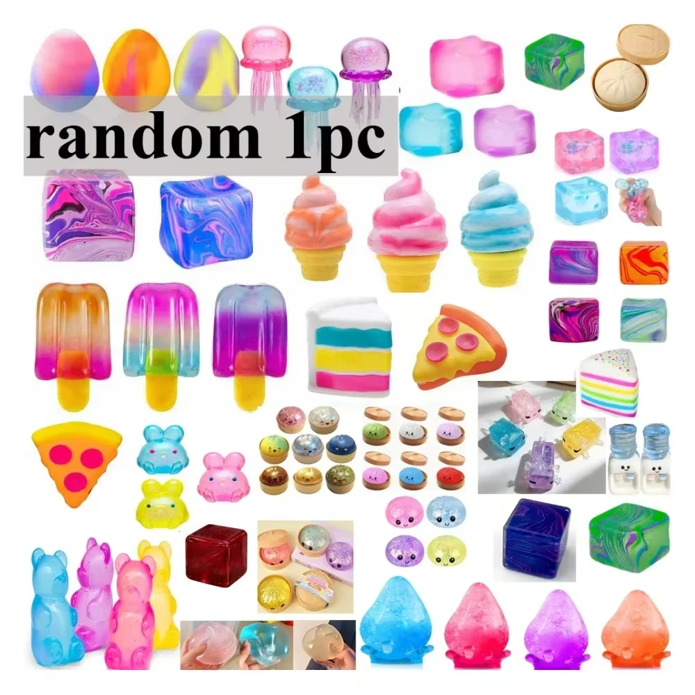 100+PCS Squish Fidget Surprise Unbox Toy Squeeze Sensory Toys Assorted Mixed NeeDoh Slow Rebound Stress Relief Surprise New