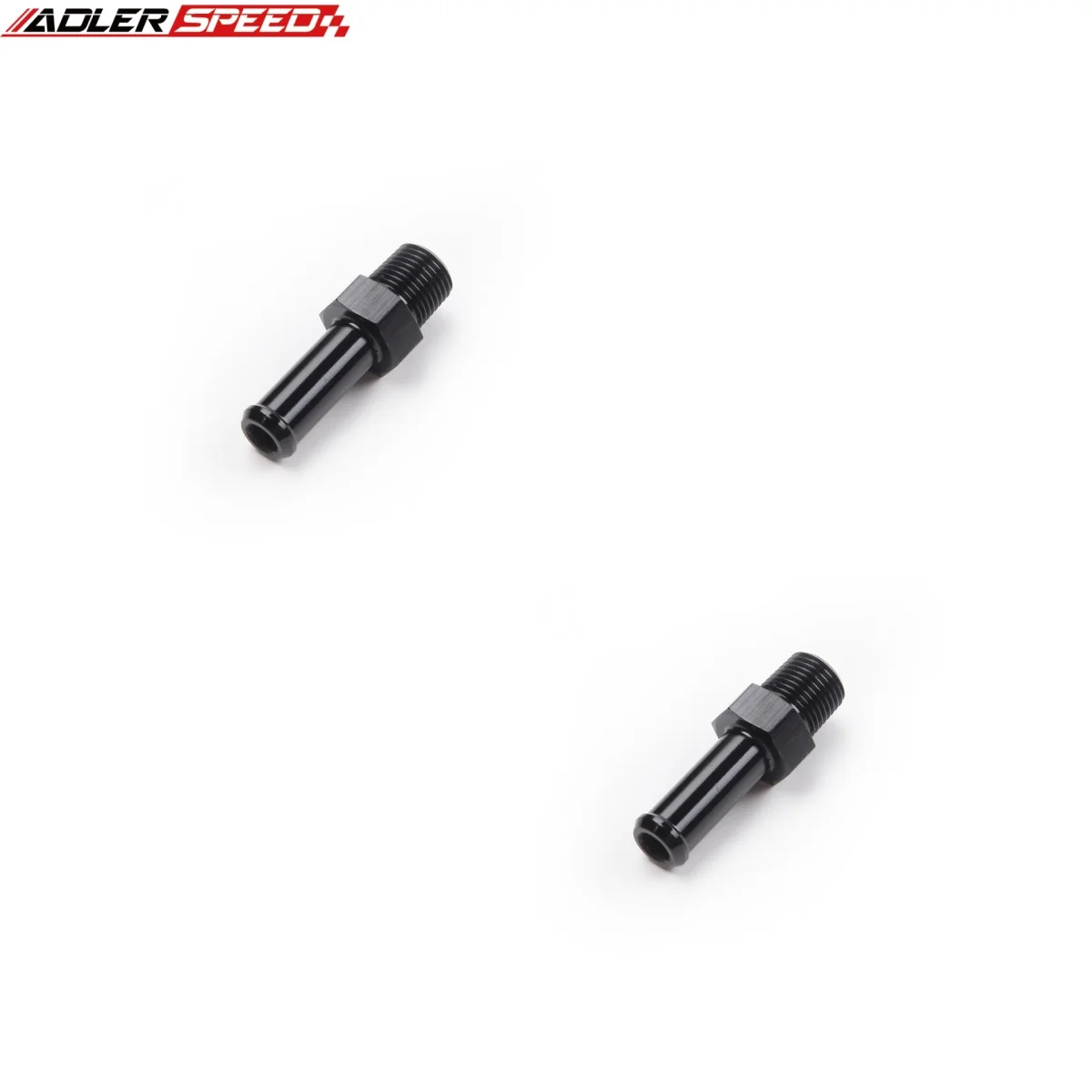 2PCS ADLERSPEED 스트레이트 1/8-27 NPT 7.7mm / 1/2-14 NPT 15.6mm 호스 바브 알루미늄 피팅 어댑터 블랙