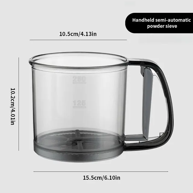 One-Hand Flour Sifter with Tray 6