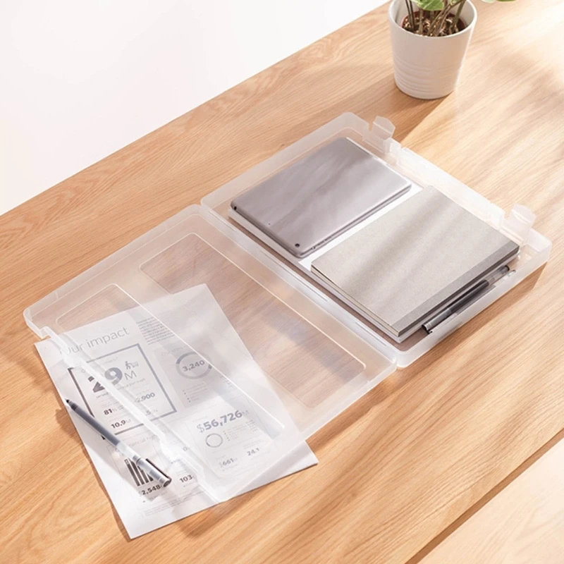 Handheld Files Folder Waterproof Documents Storage Cases Large Capacity Double Buckle Locks for Women Men Office Travel