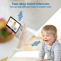 4.3 Polegada vídeo monitor do bebê com zoom digital câmera de vigilância visão noturna automática intercomunicador em dois sentidos babá segurança - Imagem 6