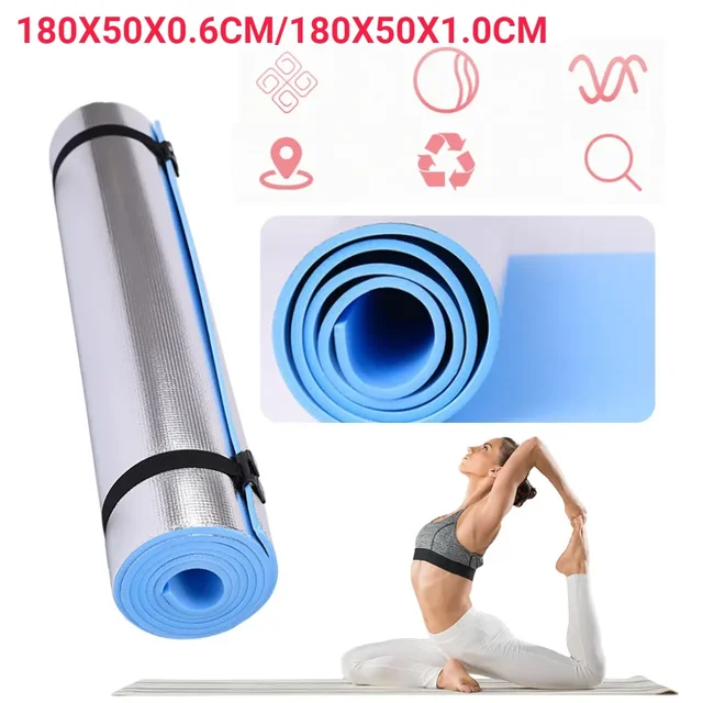 6/10mm Thick EVA Yoga Mat Moisture-proof Outdoor Non-Slip Durable Camping Picnic Mat 1800x500x6mm Exercise Gym Fitness Workout